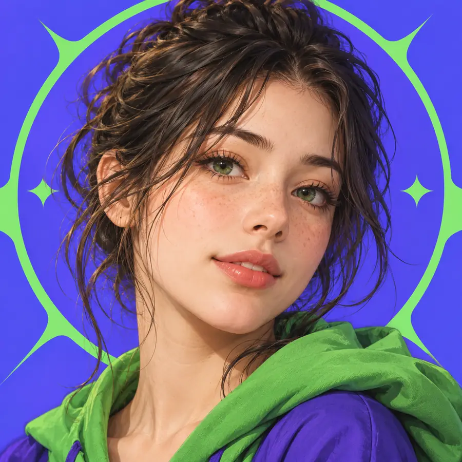 Portrait example for evaluating face placement and clarity